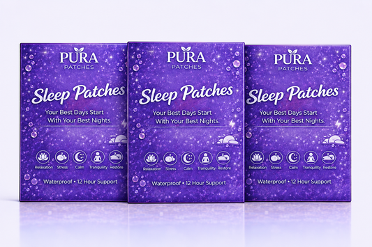 PURA Sleep Bundle featuring Sleep Patches for relaxation and tranquility, promoting restful sleep and overall well-being.